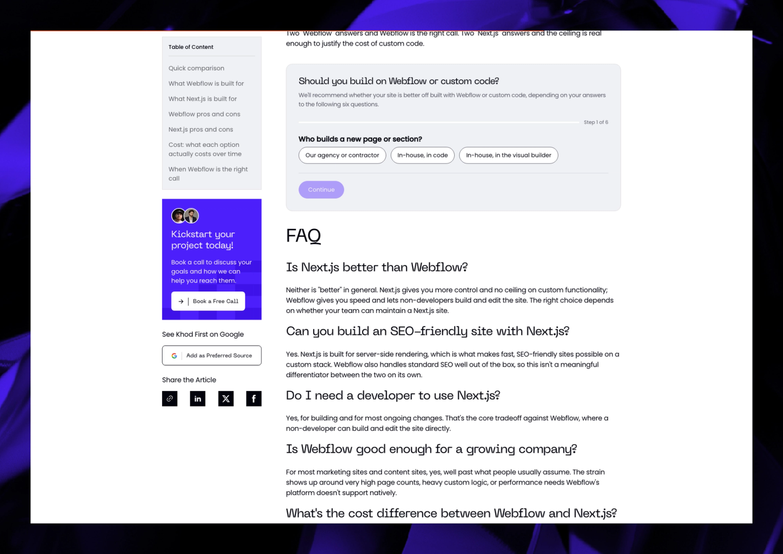 Off Webflow: The Migration, and What Speed Bought Us Since screenshot 2