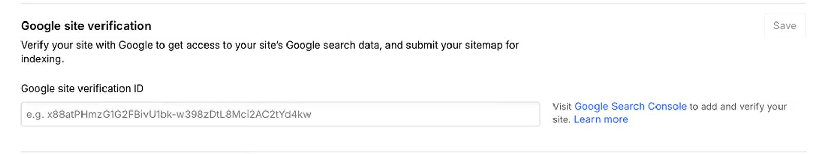 Adding google site verification ID to Webflow