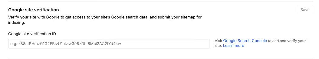 Adding google site verification ID to Webflow