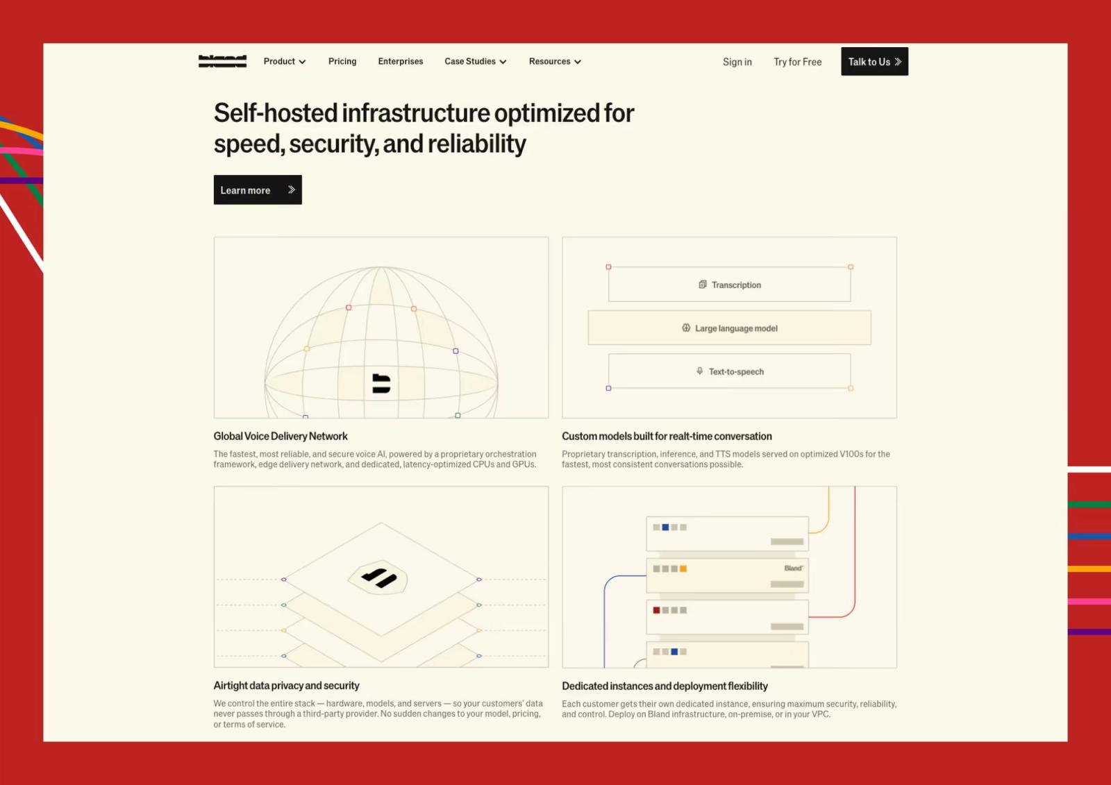 Bland AI: A High-Speed Revamp That Drove 35% More Traffic Post-Series B project screenshot 6