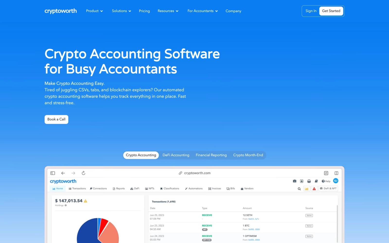 B2B website example #3: Cryptoworth