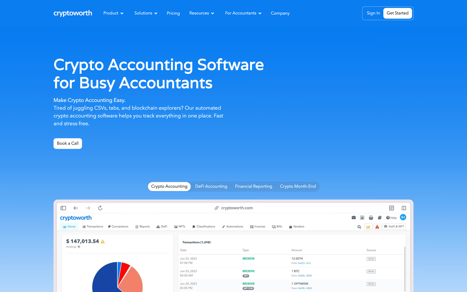 B2B website example #3: Cryptoworth