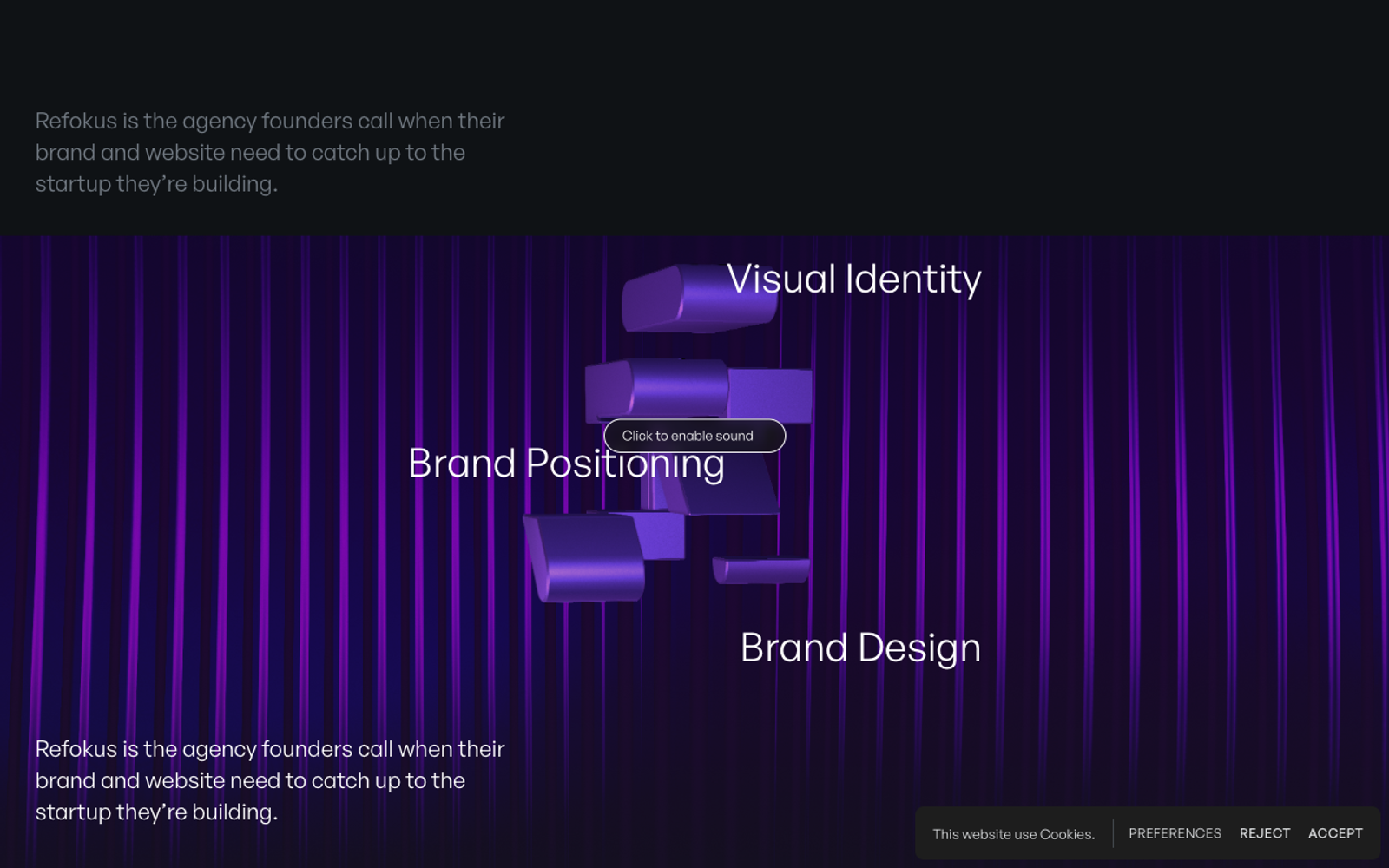 Refokus homepage screenshot