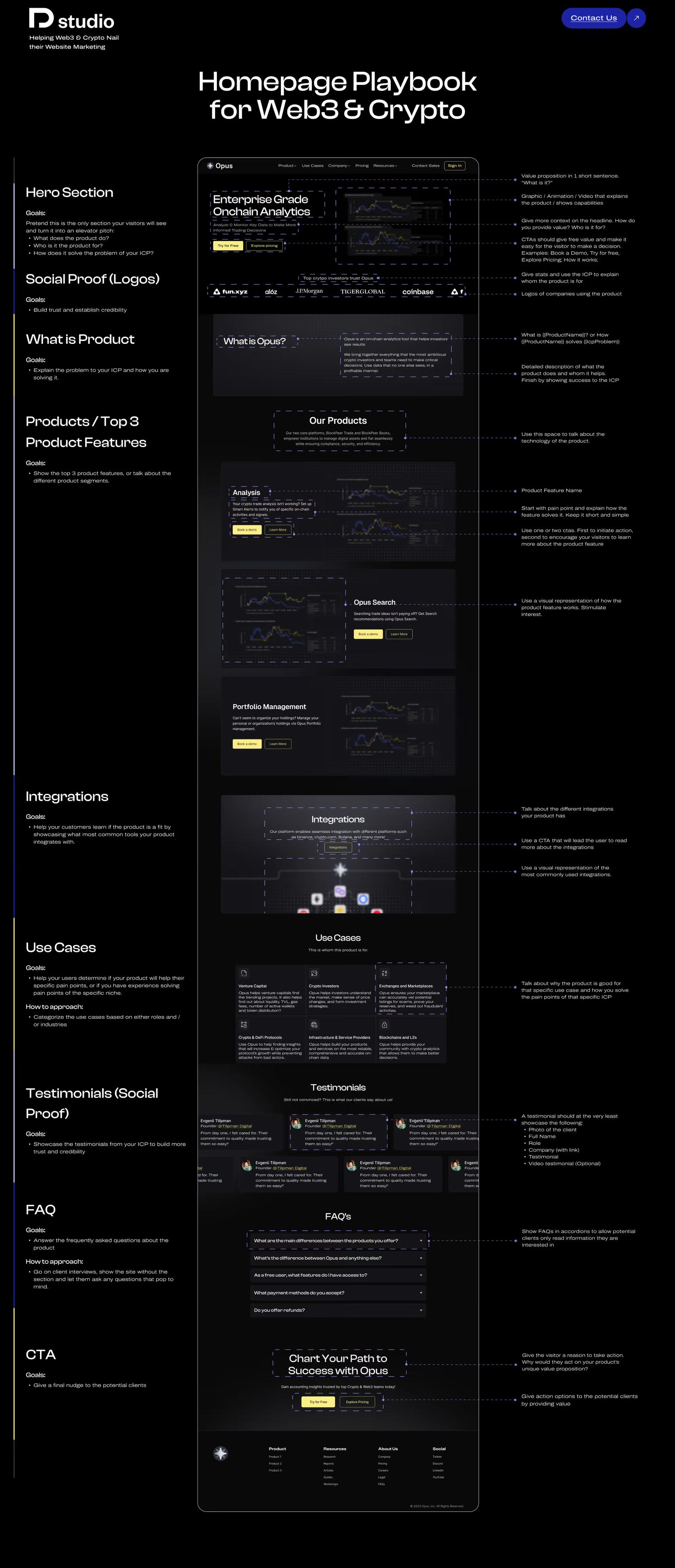 Homepage Playbook for Web3 and Crypto