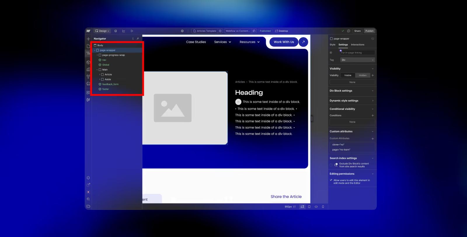Duplicate CMS Page Structure in Webflow