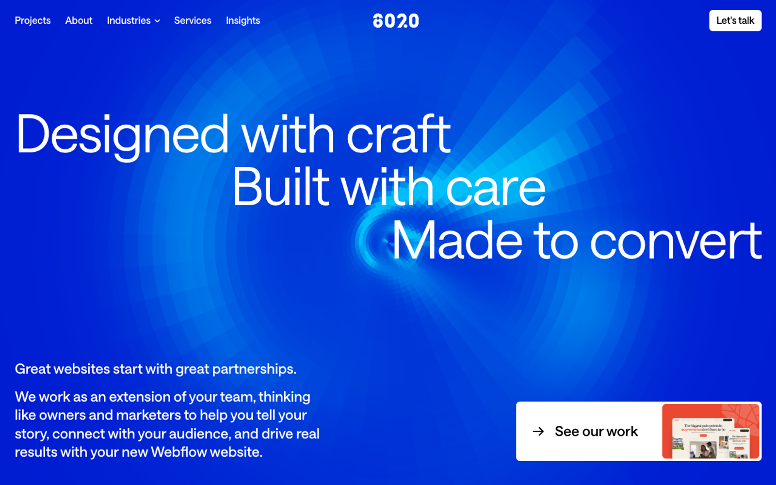 8020 homepage screenshot