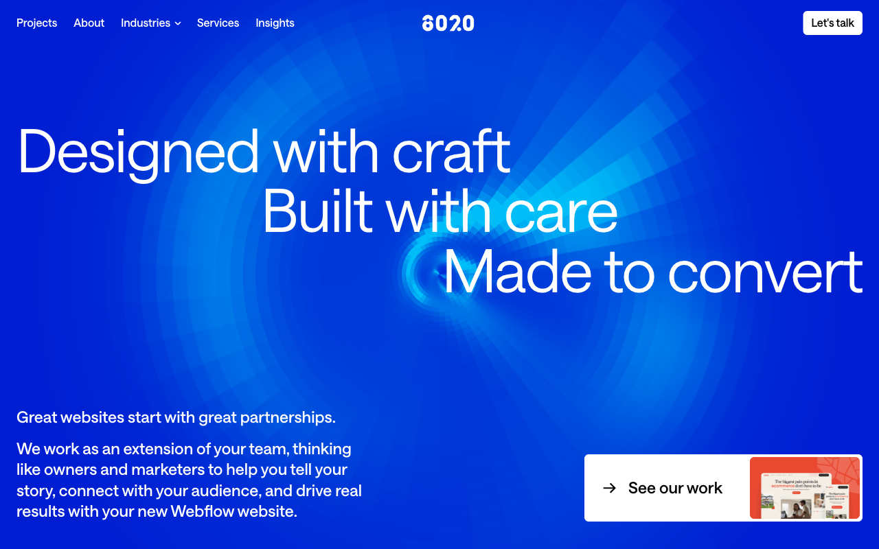 8020 homepage screenshot