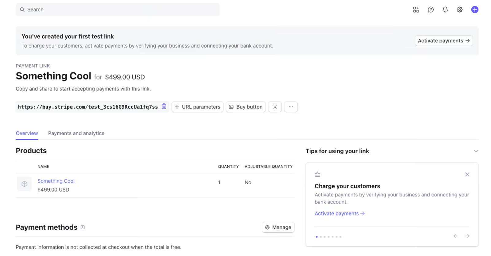 After creating a payment link in Stripe, you can copy it over to Webflow directly from Stripe's dashboard