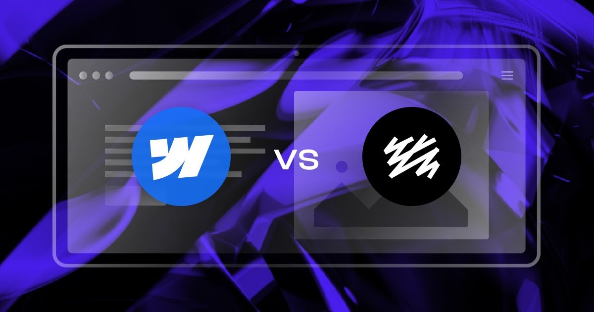Webflow vs Sanity: the Webflow and Sanity logos on a browser window