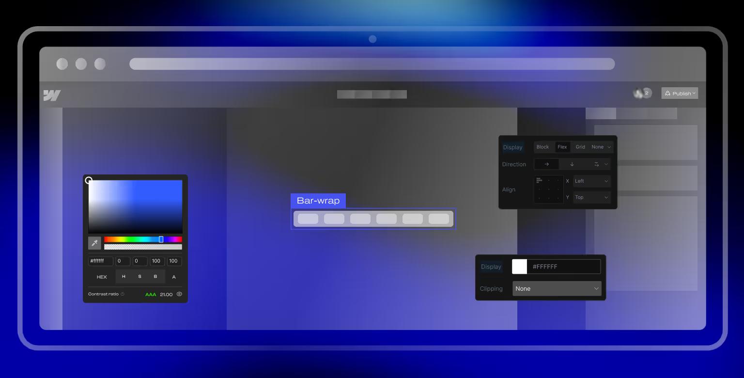Customization options in the Webflow Designer