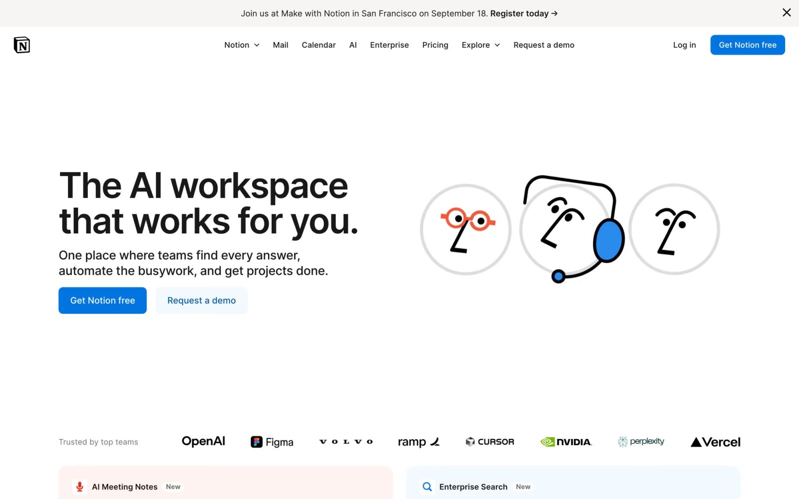 B2B website example #11: Notion