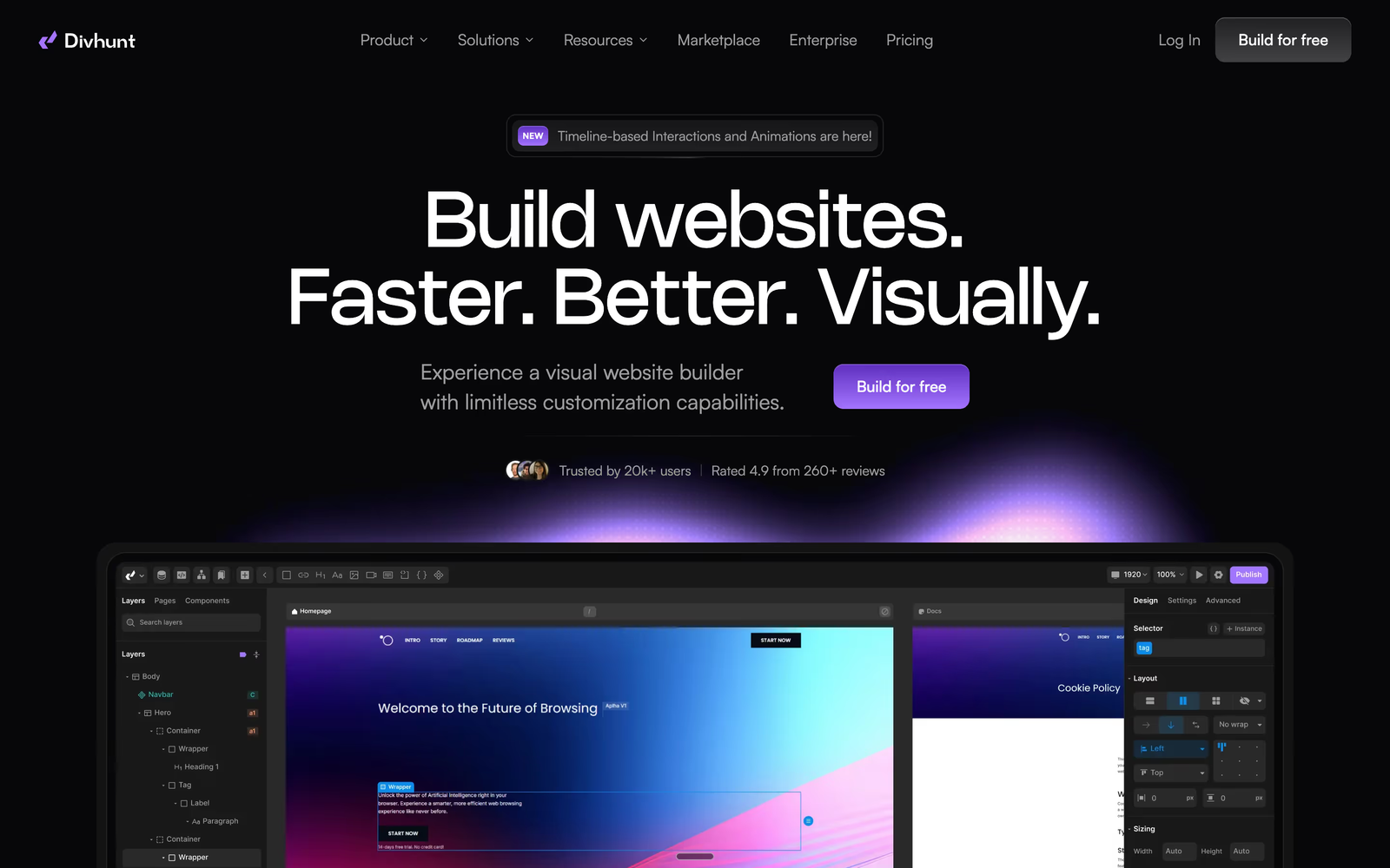 Divhunt — Squarespace alternative for performance