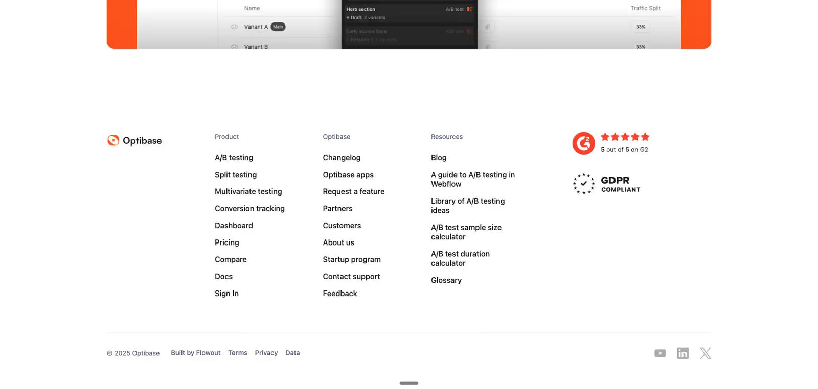 Website footer example #19: Optibase