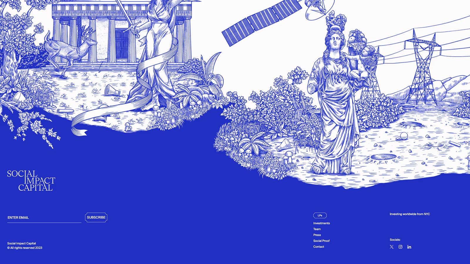 Website footer example #16: Social Impact Capital
