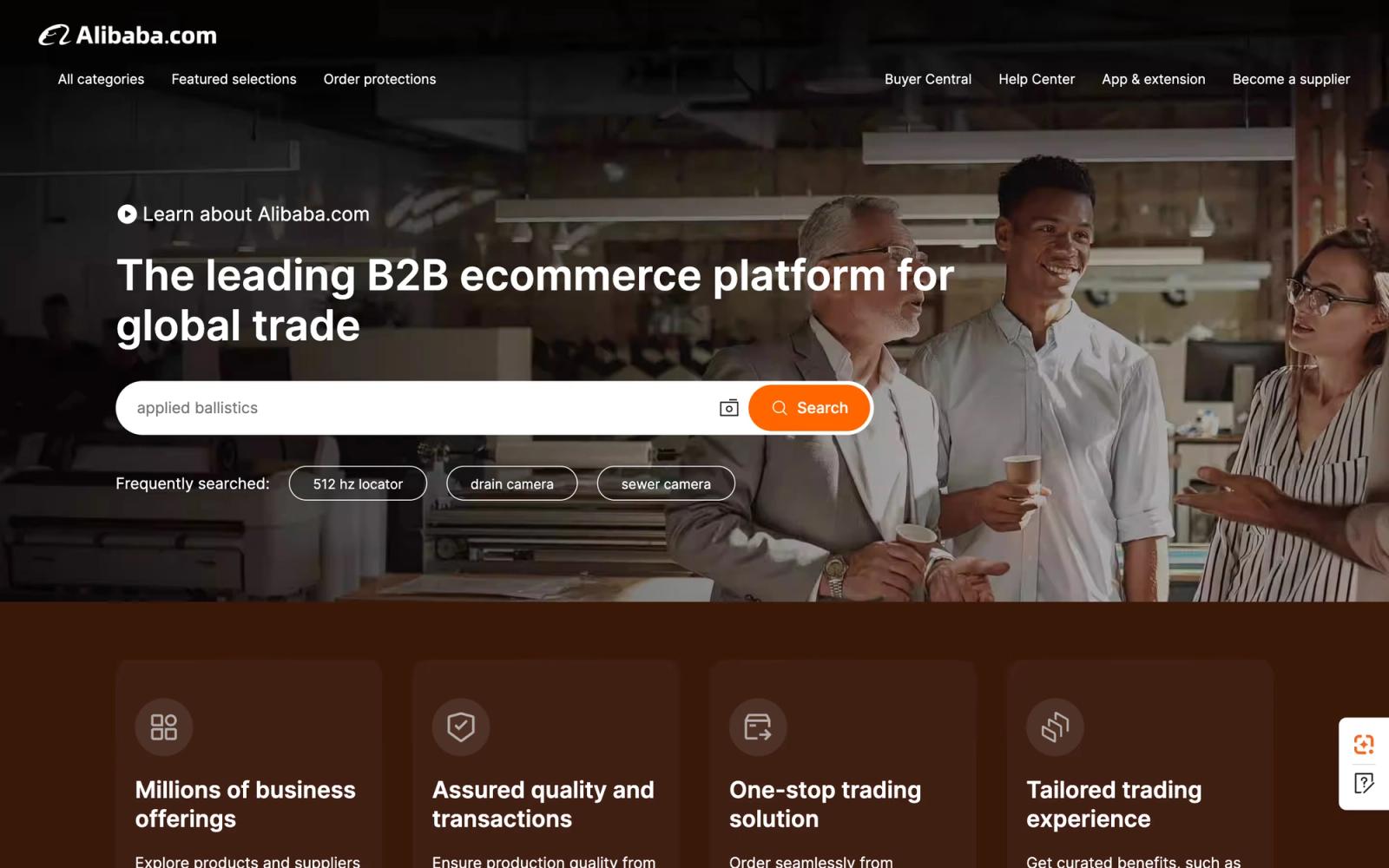 B2B website example #15: Alibaba