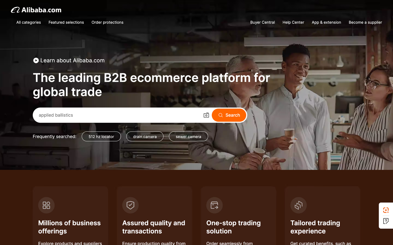 B2B website example #15: Alibaba