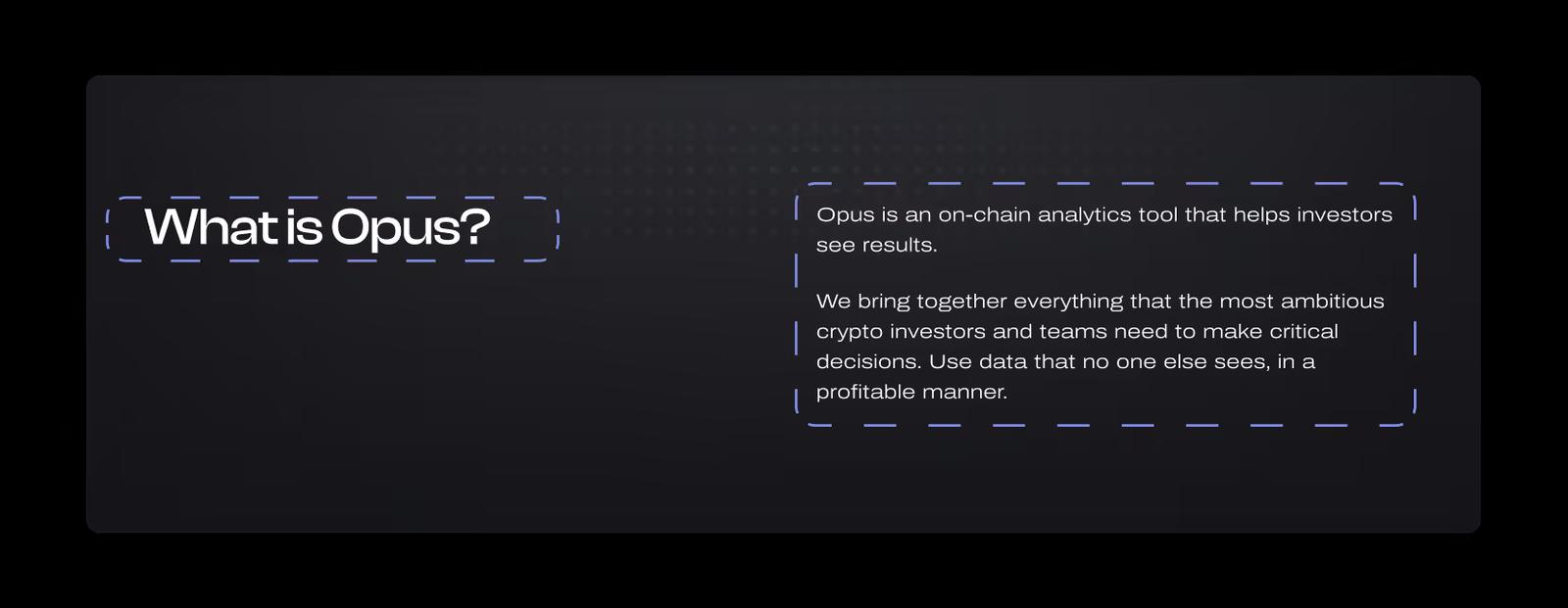 'What is the product' section example on a Web3 homepage