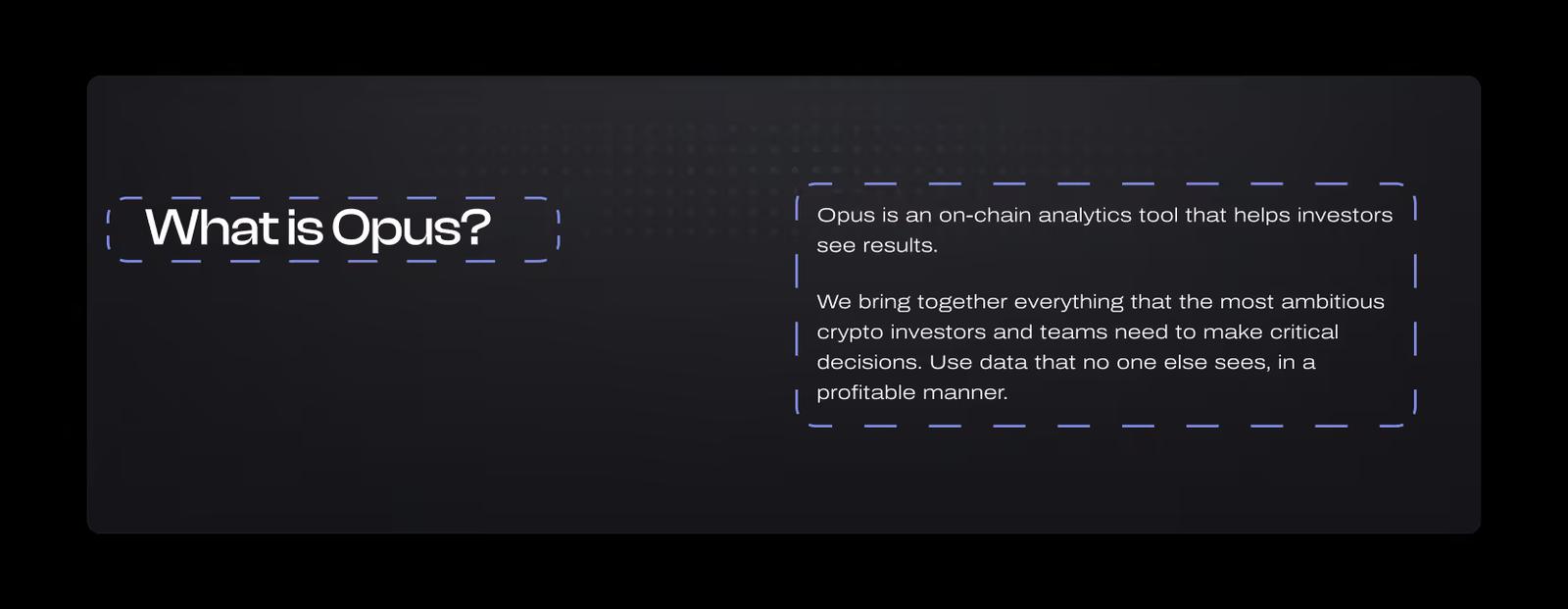 'What is the product' section example on a Web3 homepage