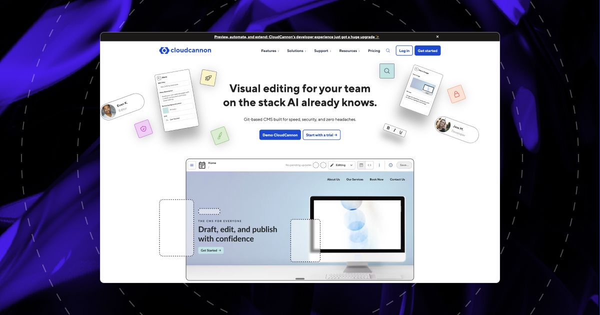 CloudCannon CMS with Astro: inline visual editing on a static Astro site