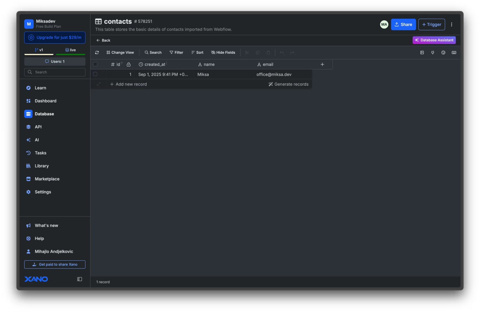 Testing Xano integrations