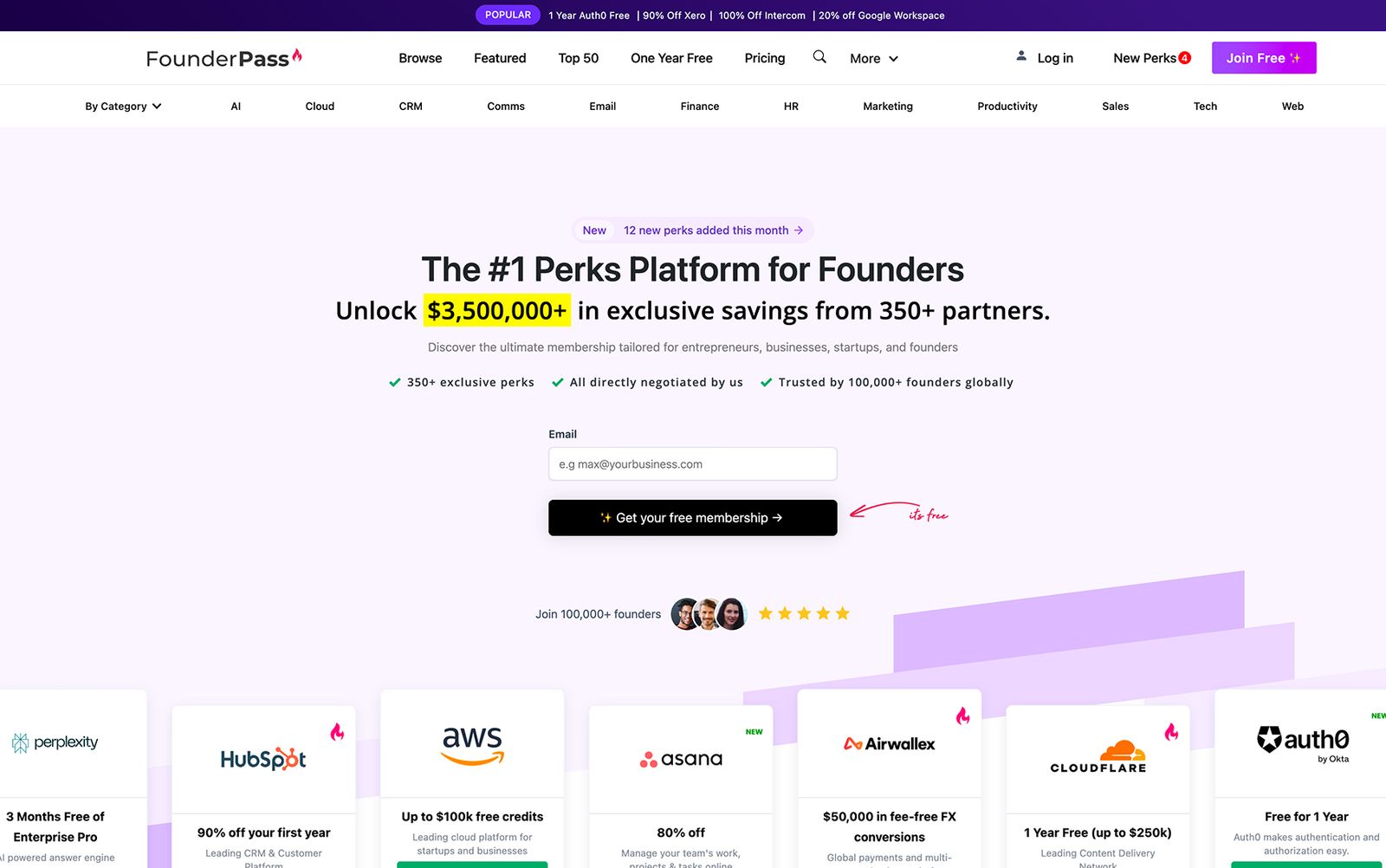 Membership Website Example: FounderPass