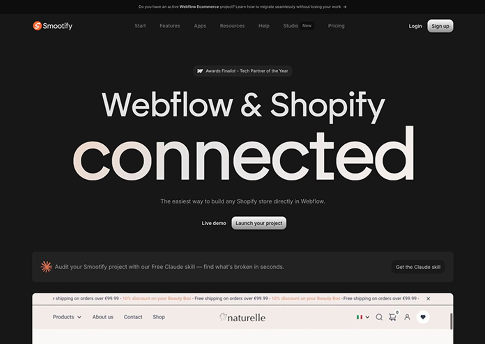Shopify Webflow Integration with Smootify