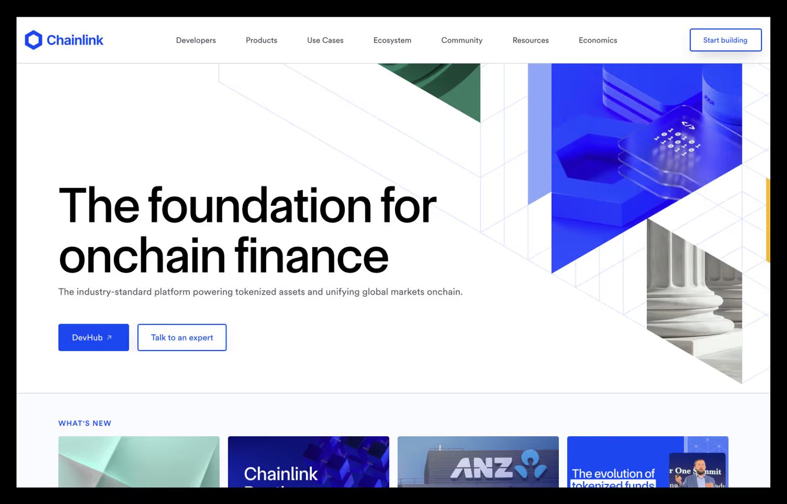 Product page example from the Chainlink website