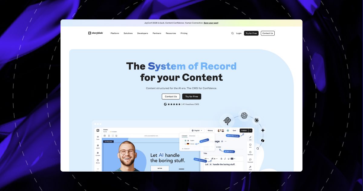 Storyblok CMS with Next.js: the visual editor for building pages from blocks