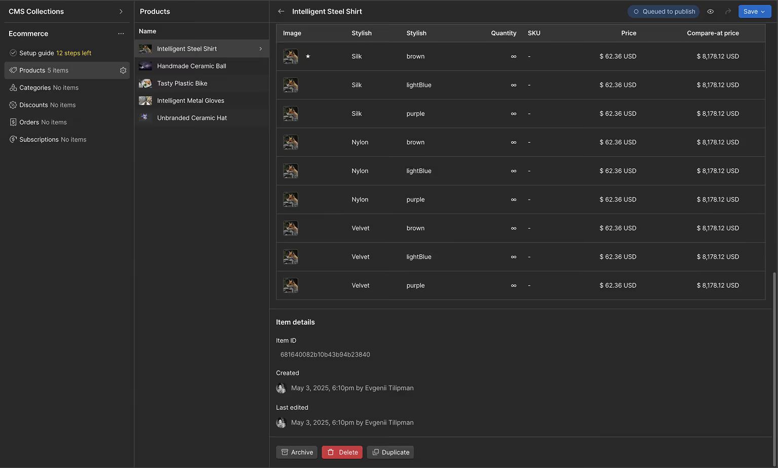 Delete Page in Webflow: eCommerce Page