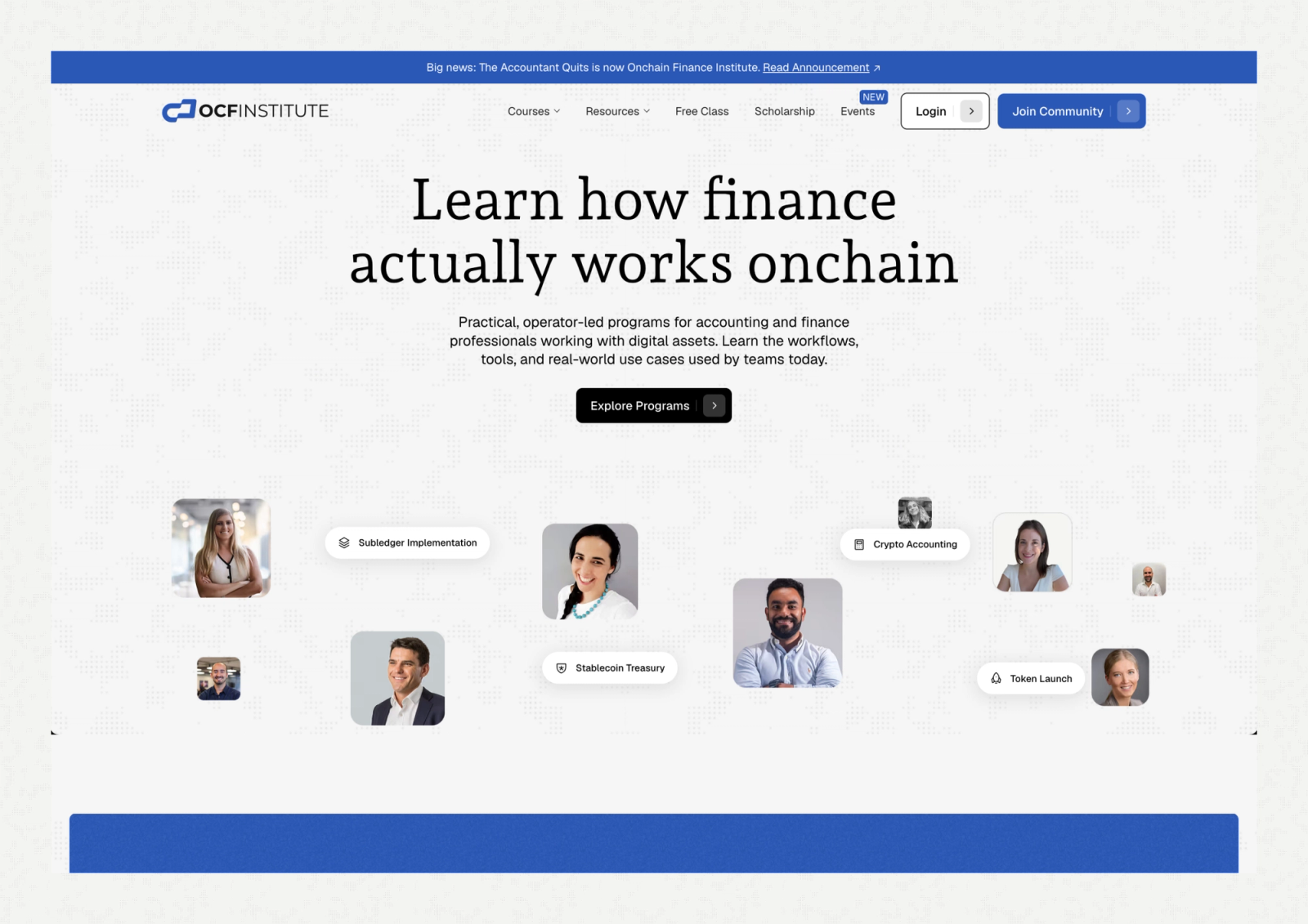 On-Chain Finance Institute: Splitting the Brand Without Losing the Traffic project screenshot 1