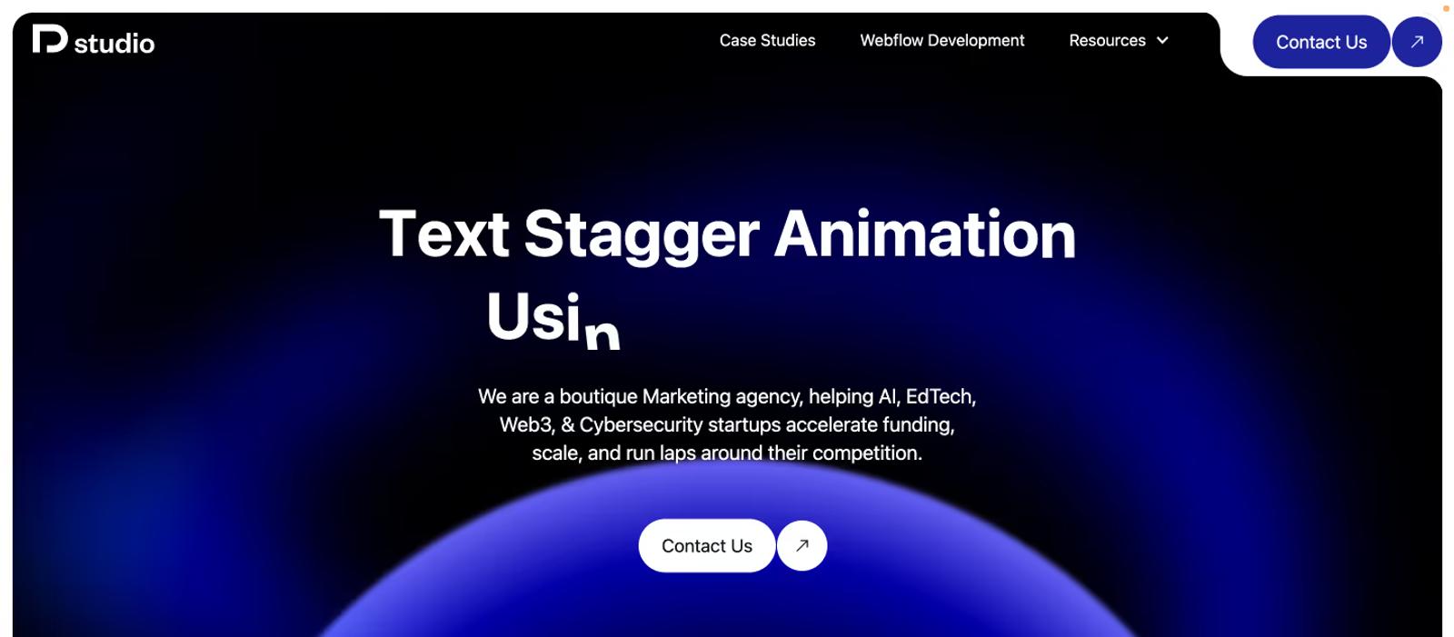 Award Winning Staggered Text Animation