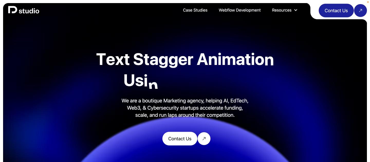 Award Winning Staggered Text Animation
