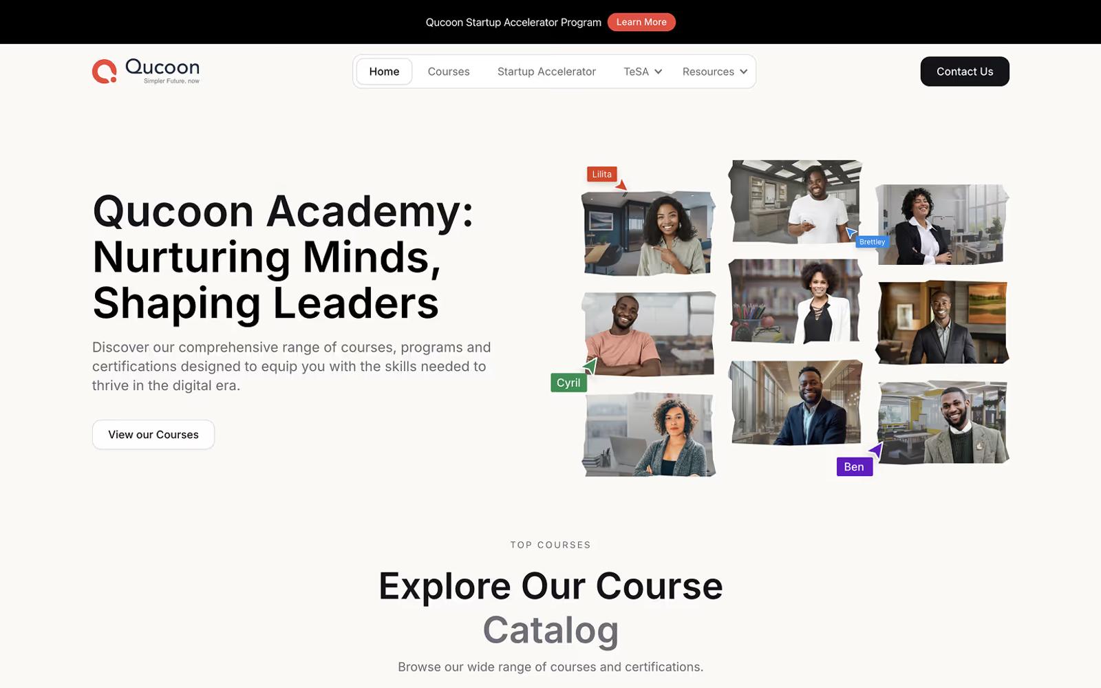 Wized Website Example: Qucoon