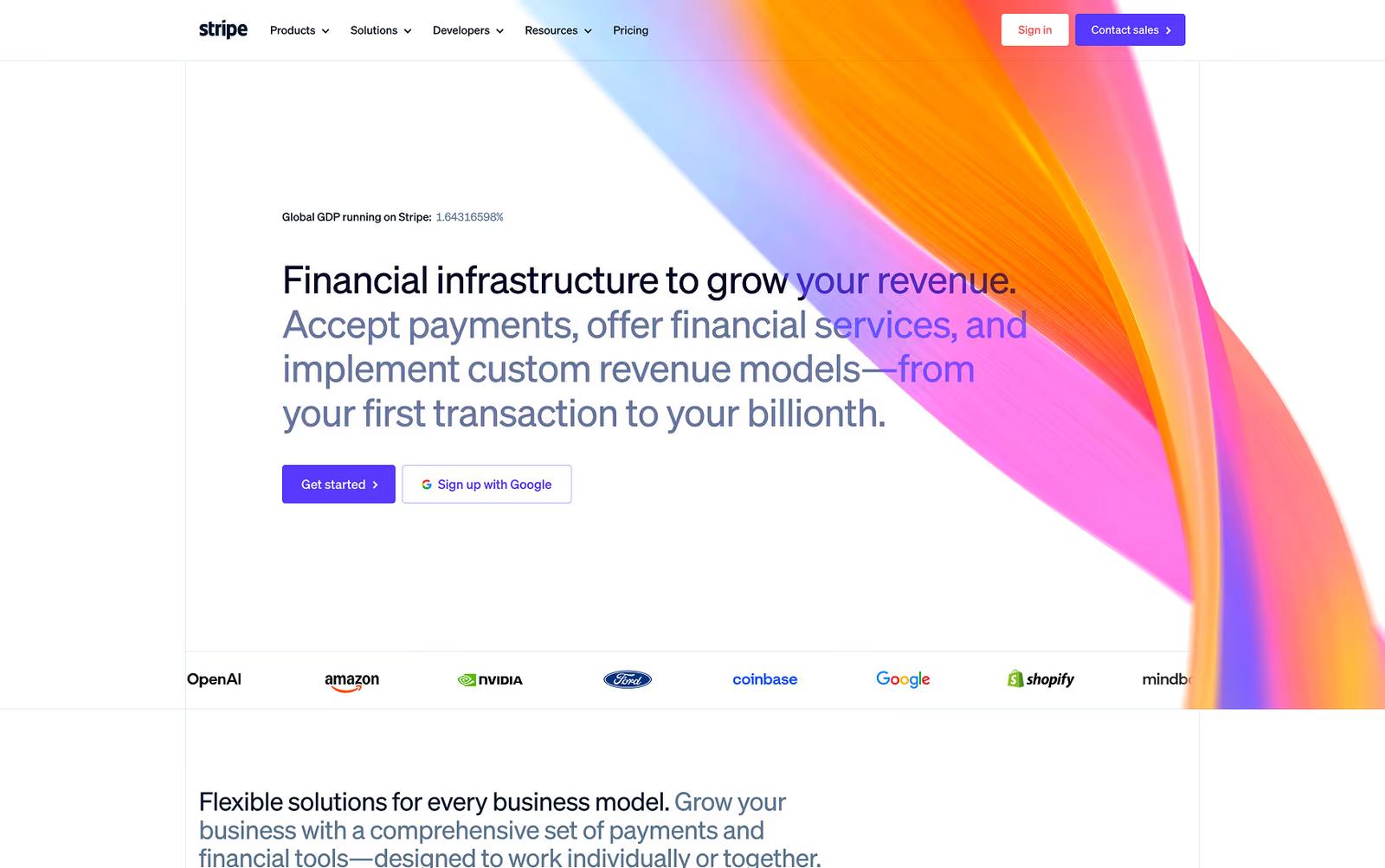 High-converting Website Example: Stripe