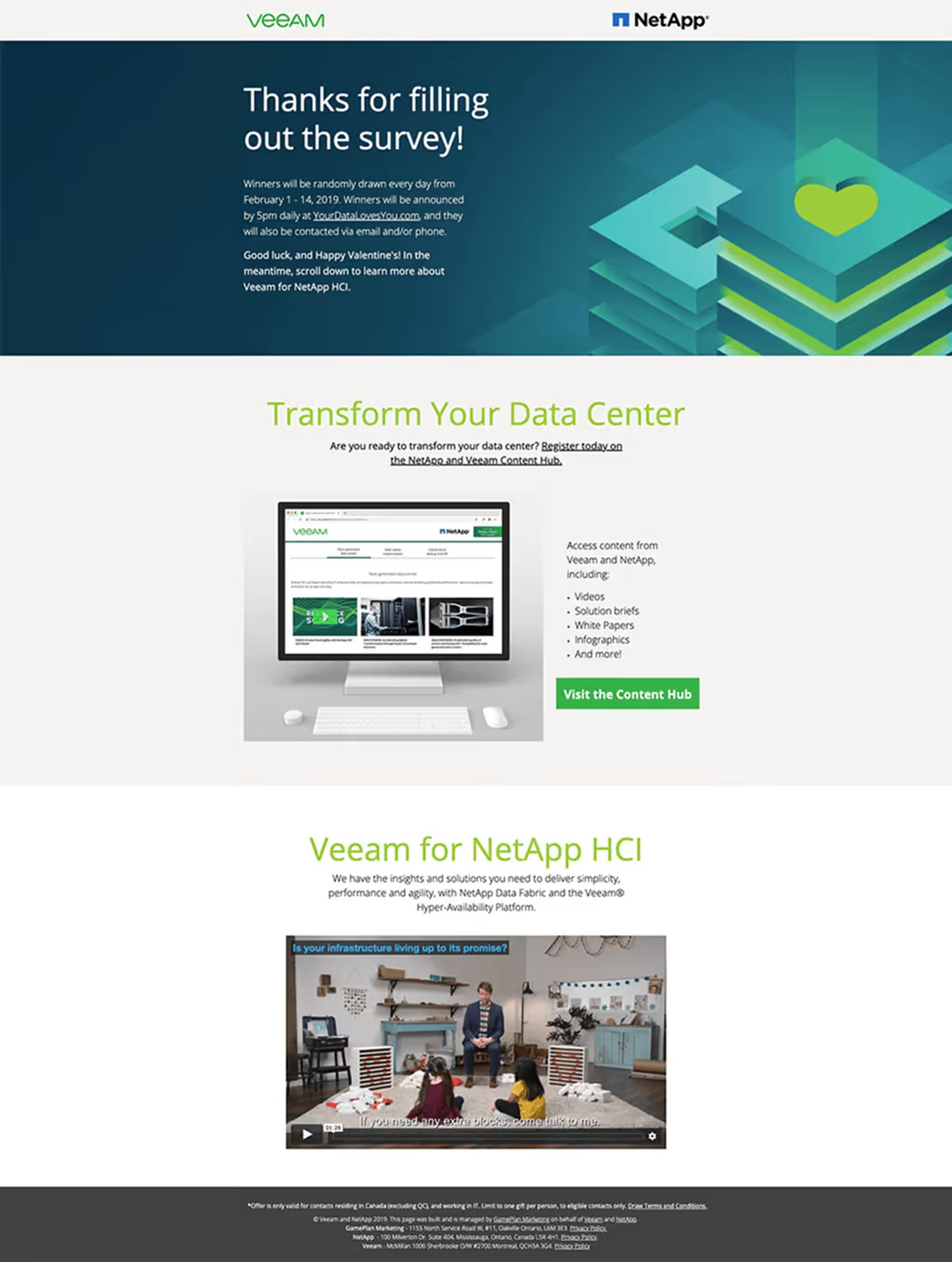 Veeam Survey Thank You Page Examples
