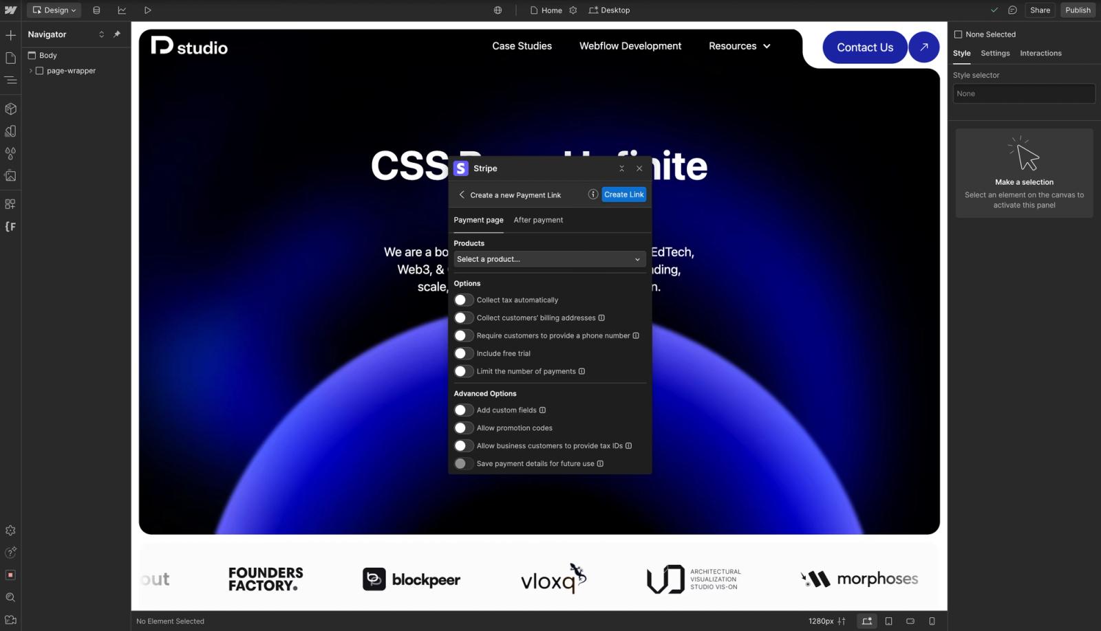 The app has an easy to navigate UI for adding payment links.