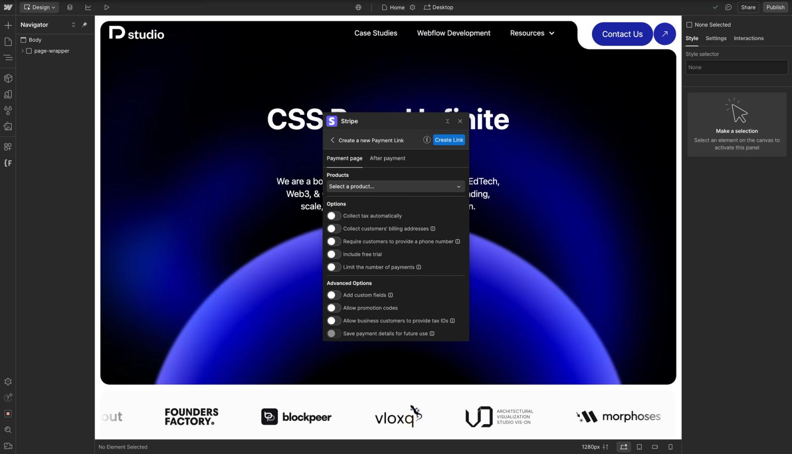The app has an easy to navigate UI for adding payment links.