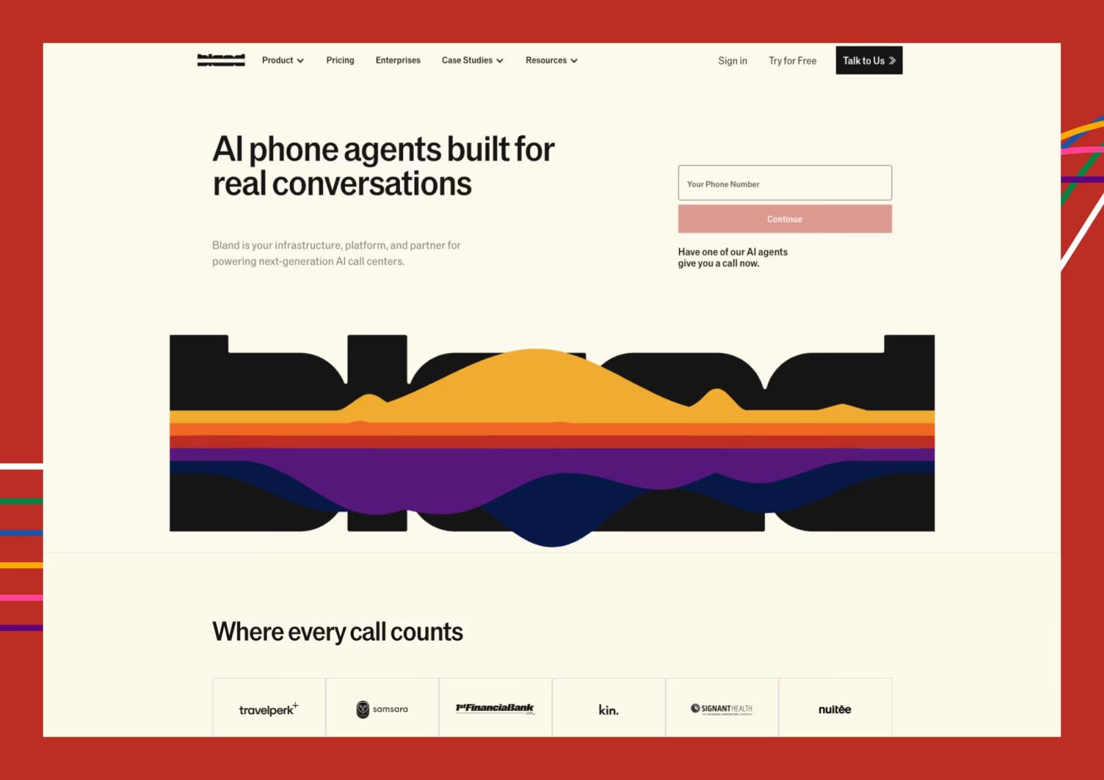 Bland AI: A High-Speed Revamp That Drove 35% More Traffic Post-Series B project screenshot 1