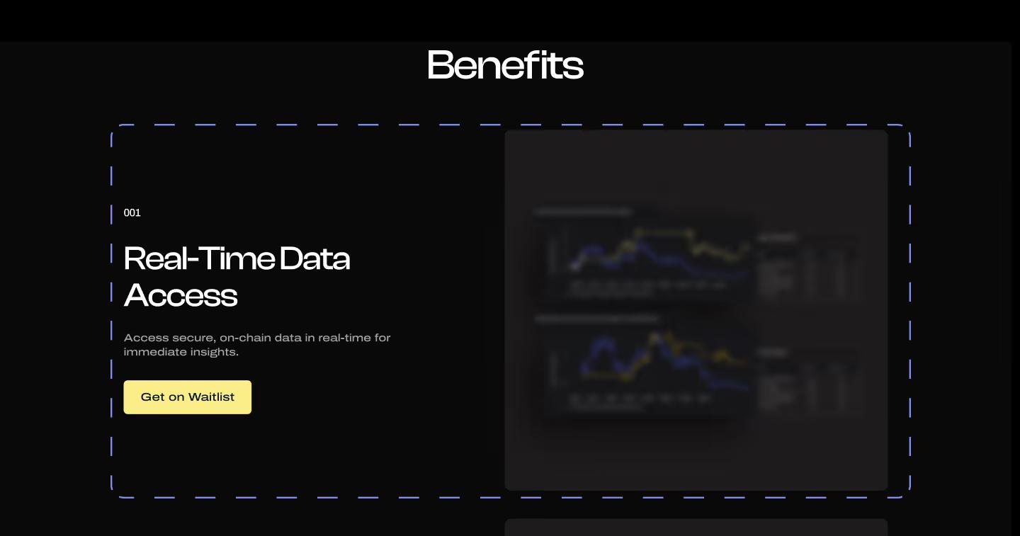 Benefits section example on a Web3 product page