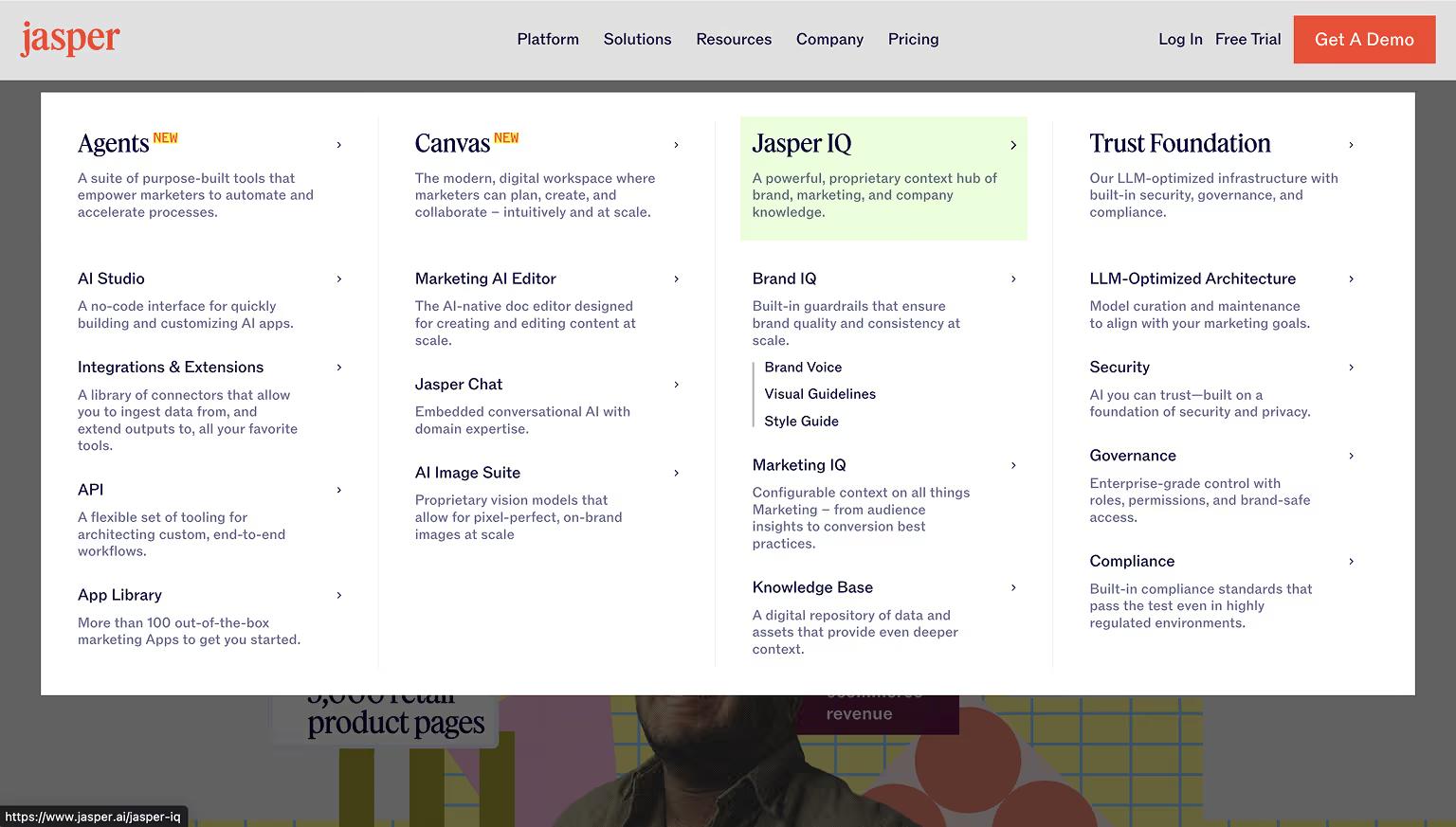 Jasper Meganav Menu Example