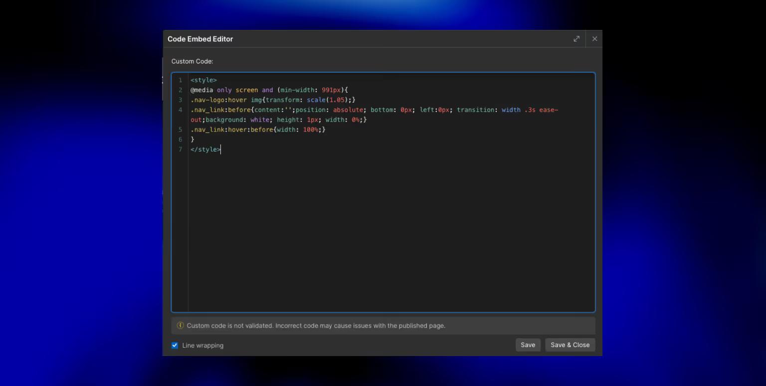 Webflow Centered Navigation Bar: Hover States