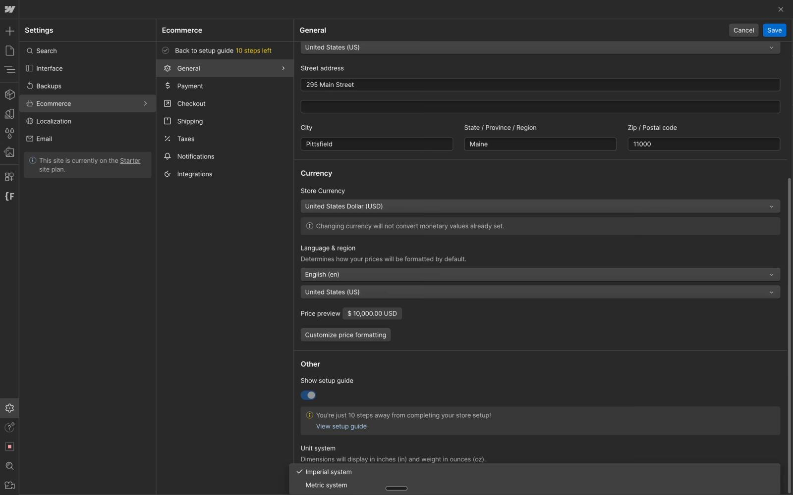 eCommerce Currency Settings in Webflow