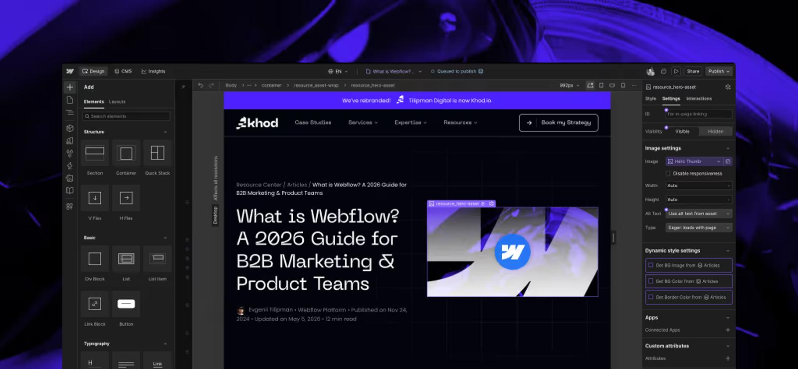 Webflow's Designer