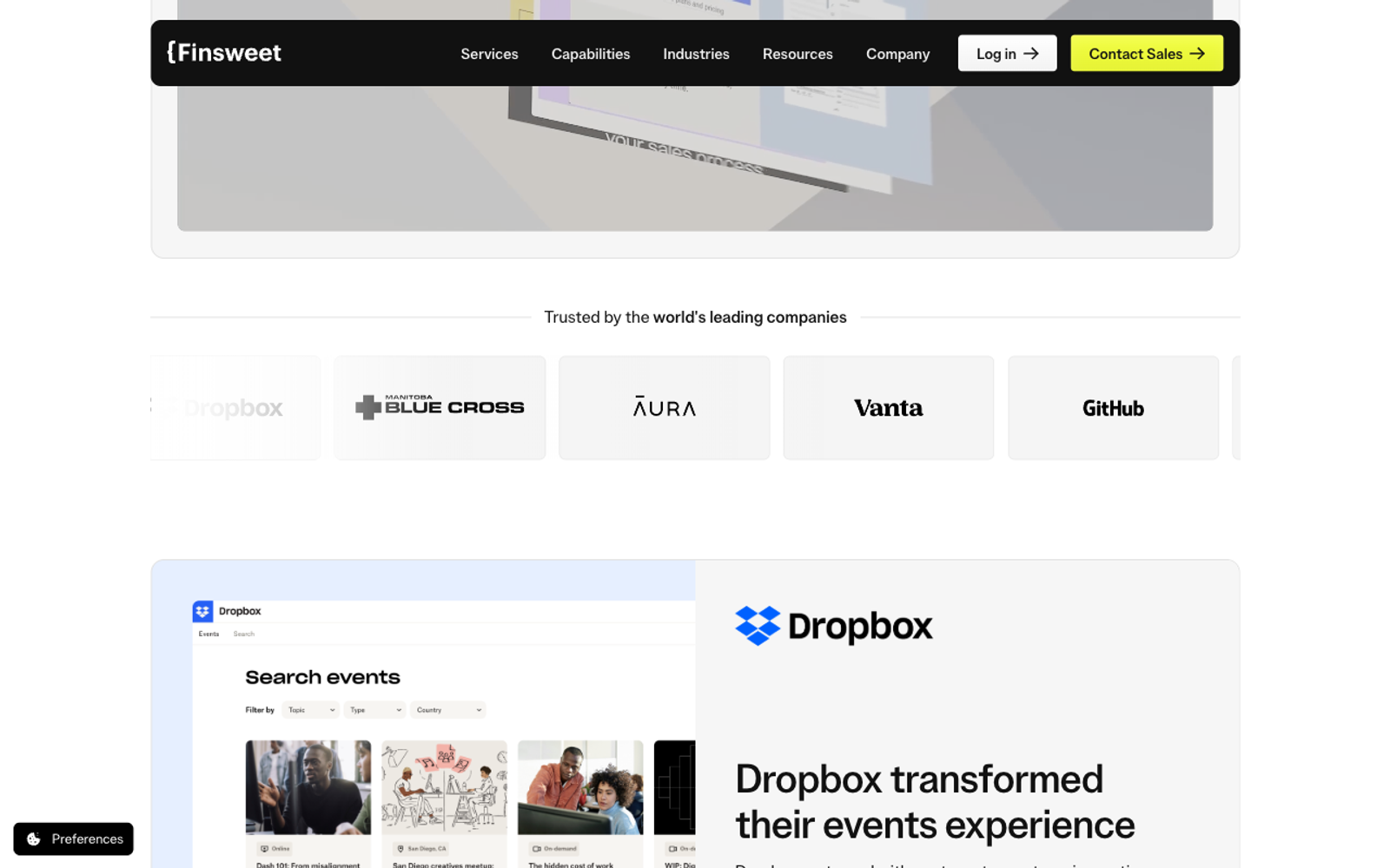 Finsweet homepage screenshot