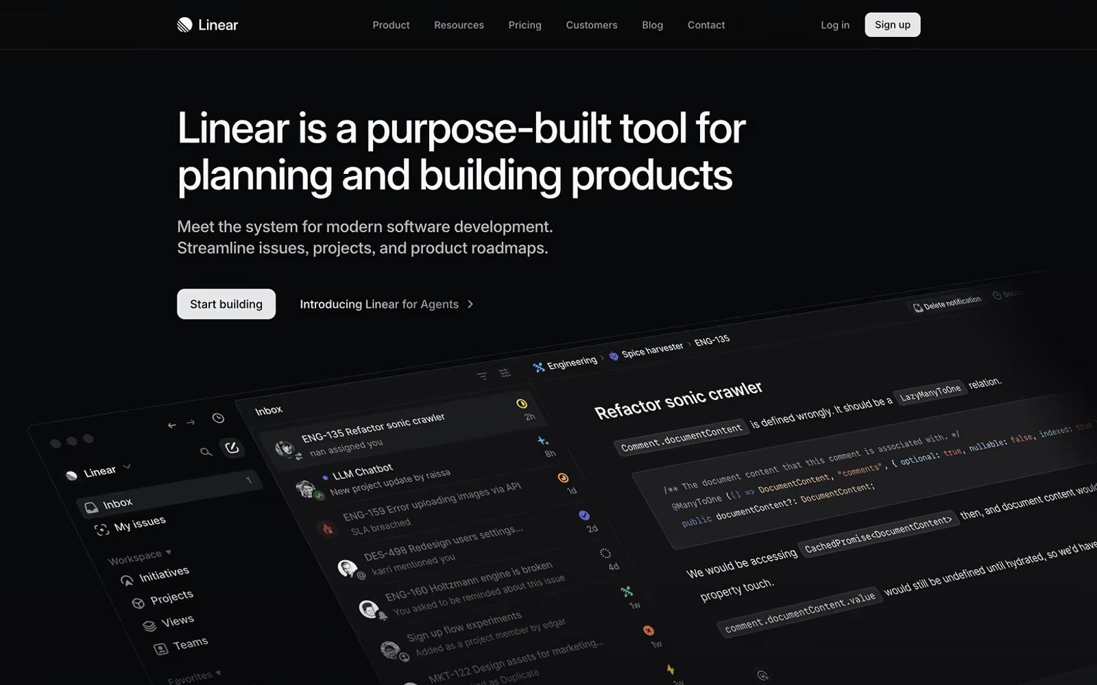 AI Website Example 30: Linear.app
