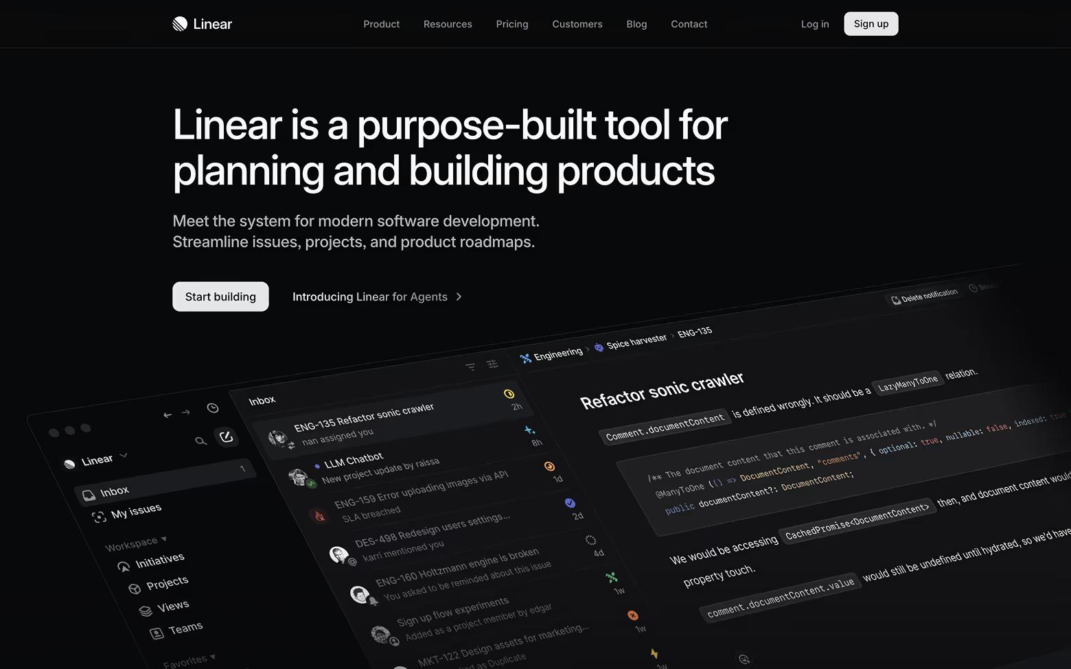 AI Website Example 30: Linear.app