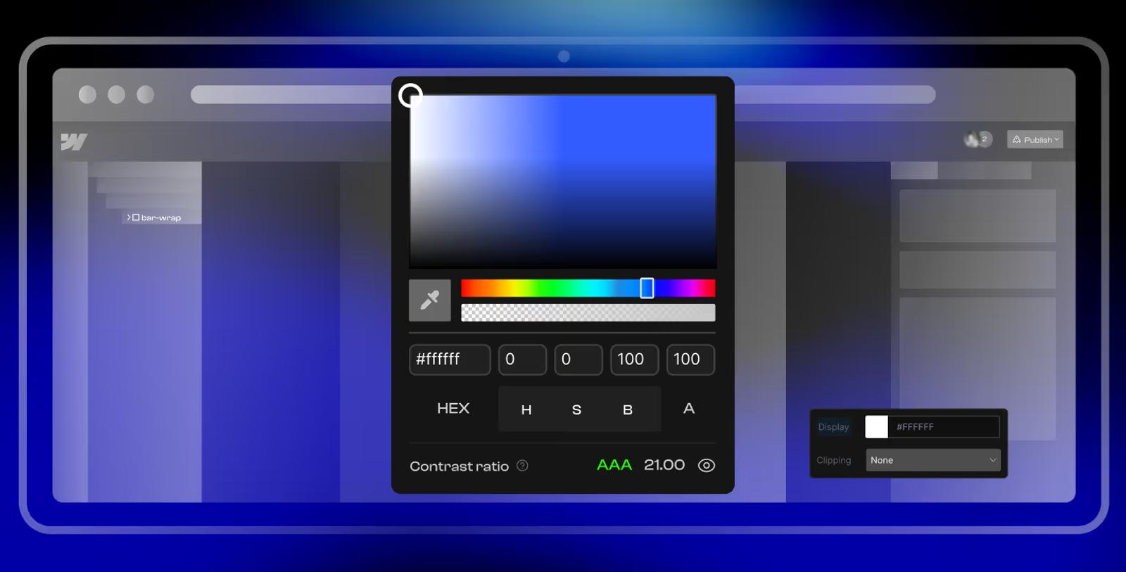 Checking color contrast for accessibility in Webflow