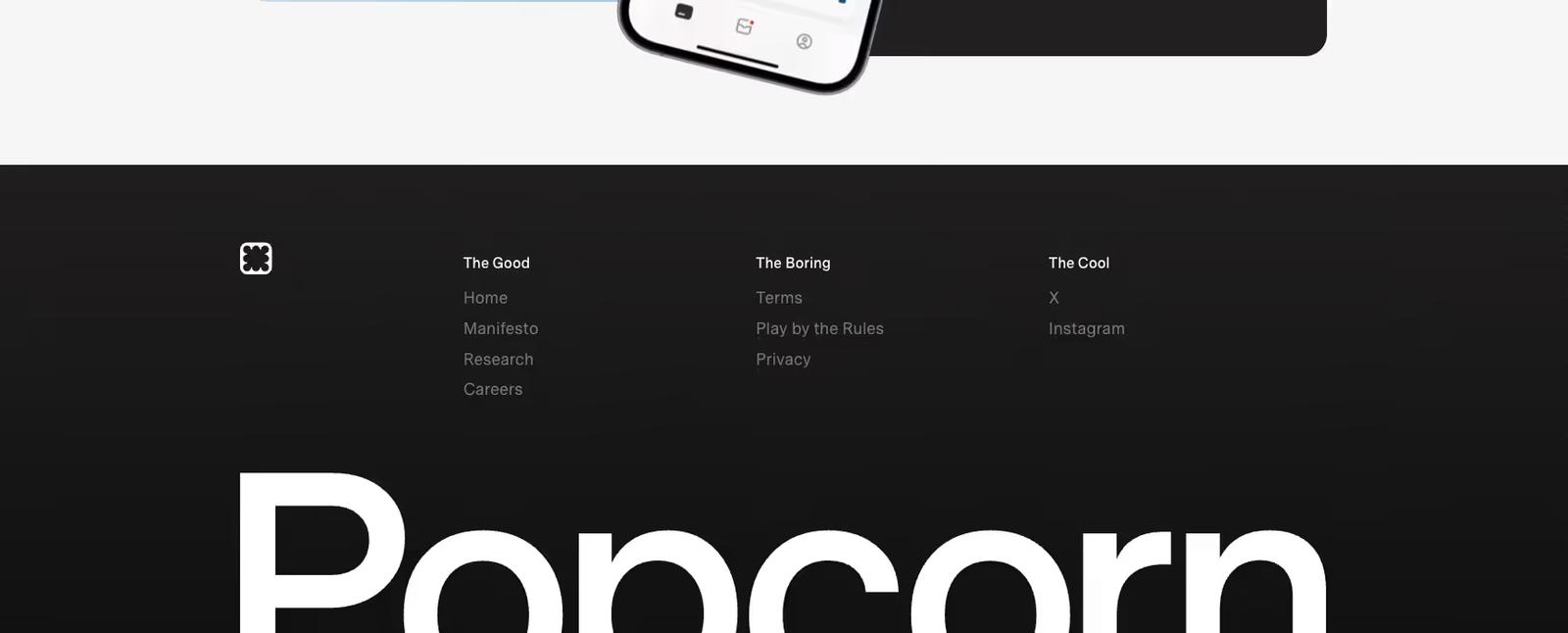 Website footer example #14: Popcorn
