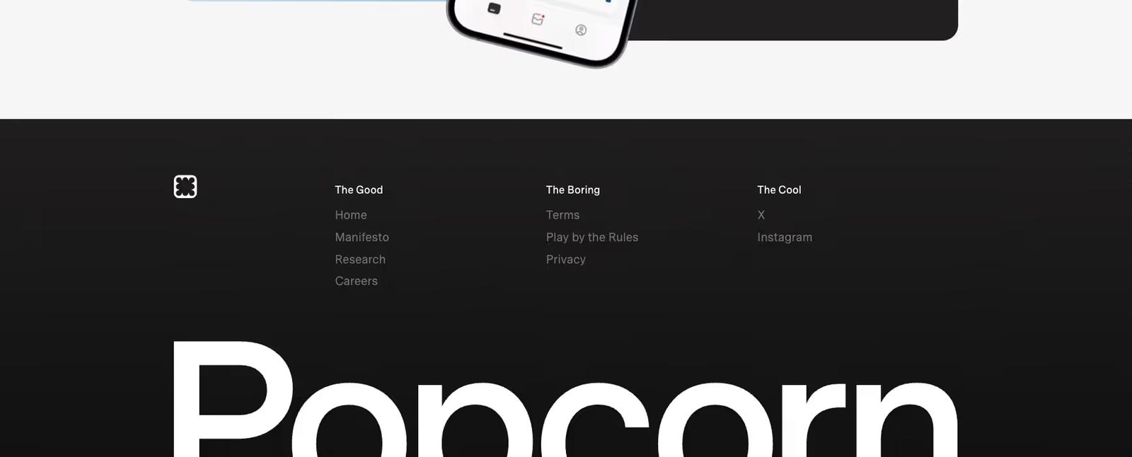 Website footer example #14: Popcorn