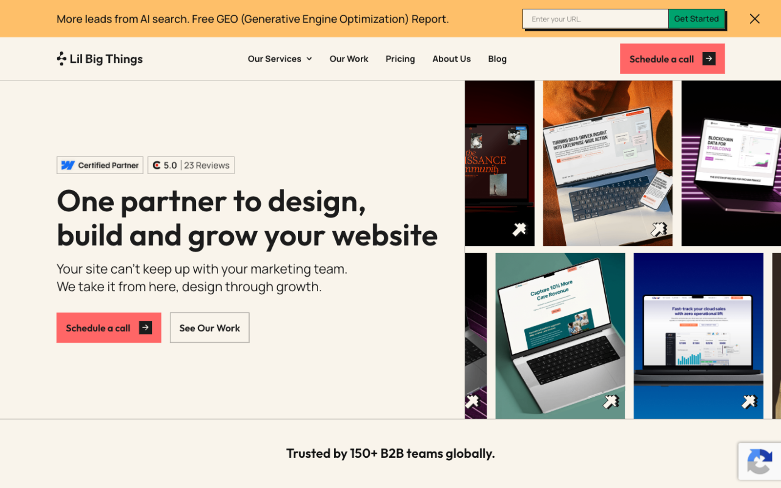 Lil Big Things homepage screenshot